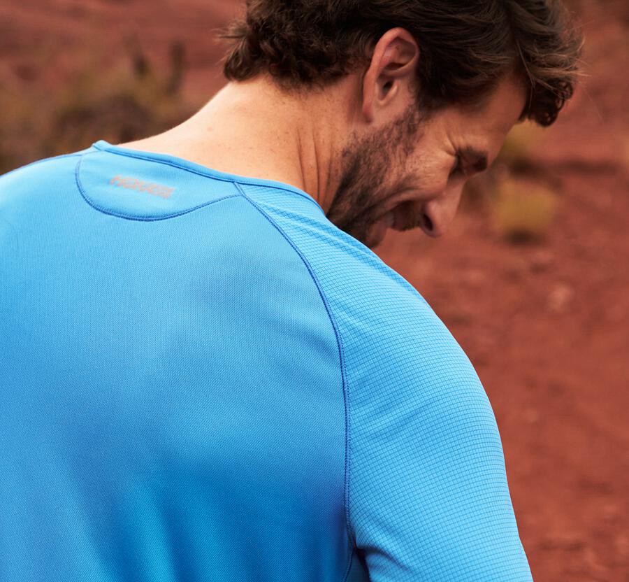 Hoka One One Top Herre - Performance 3/4 Sleeve - Blå - 954630IEB